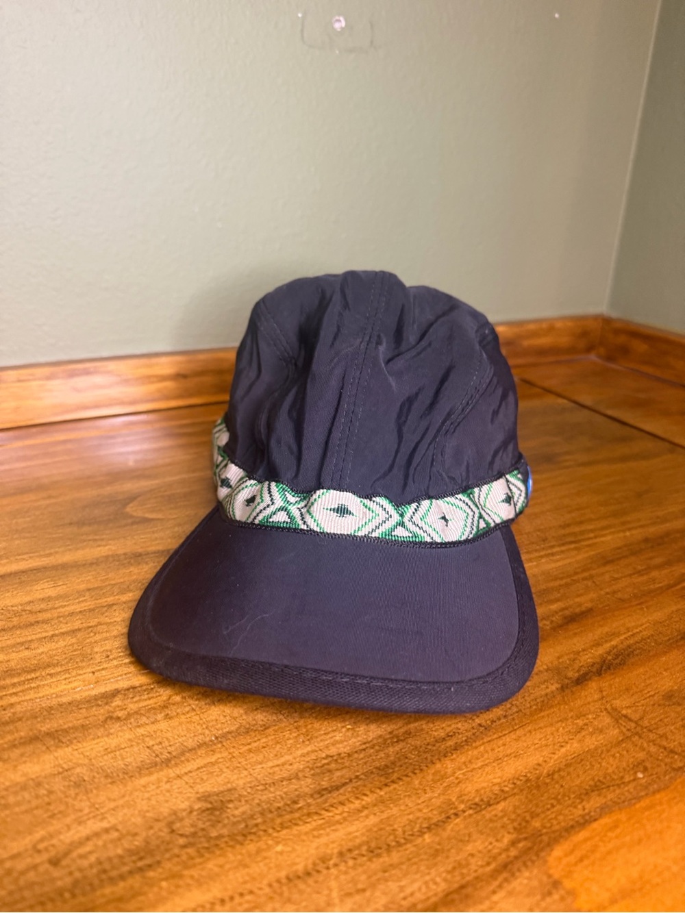 KAVU Black Cap with Green Pattern Band